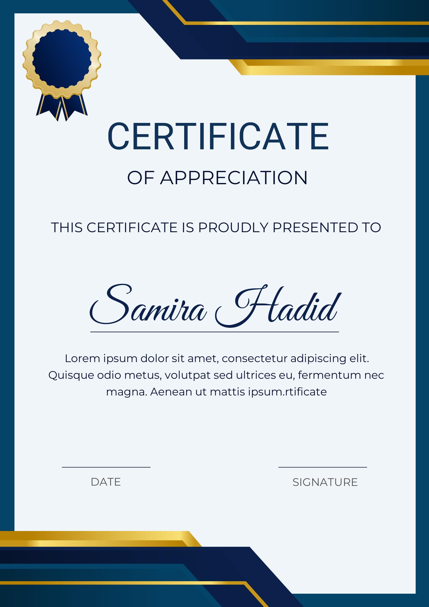Certificate of Appreciation-961