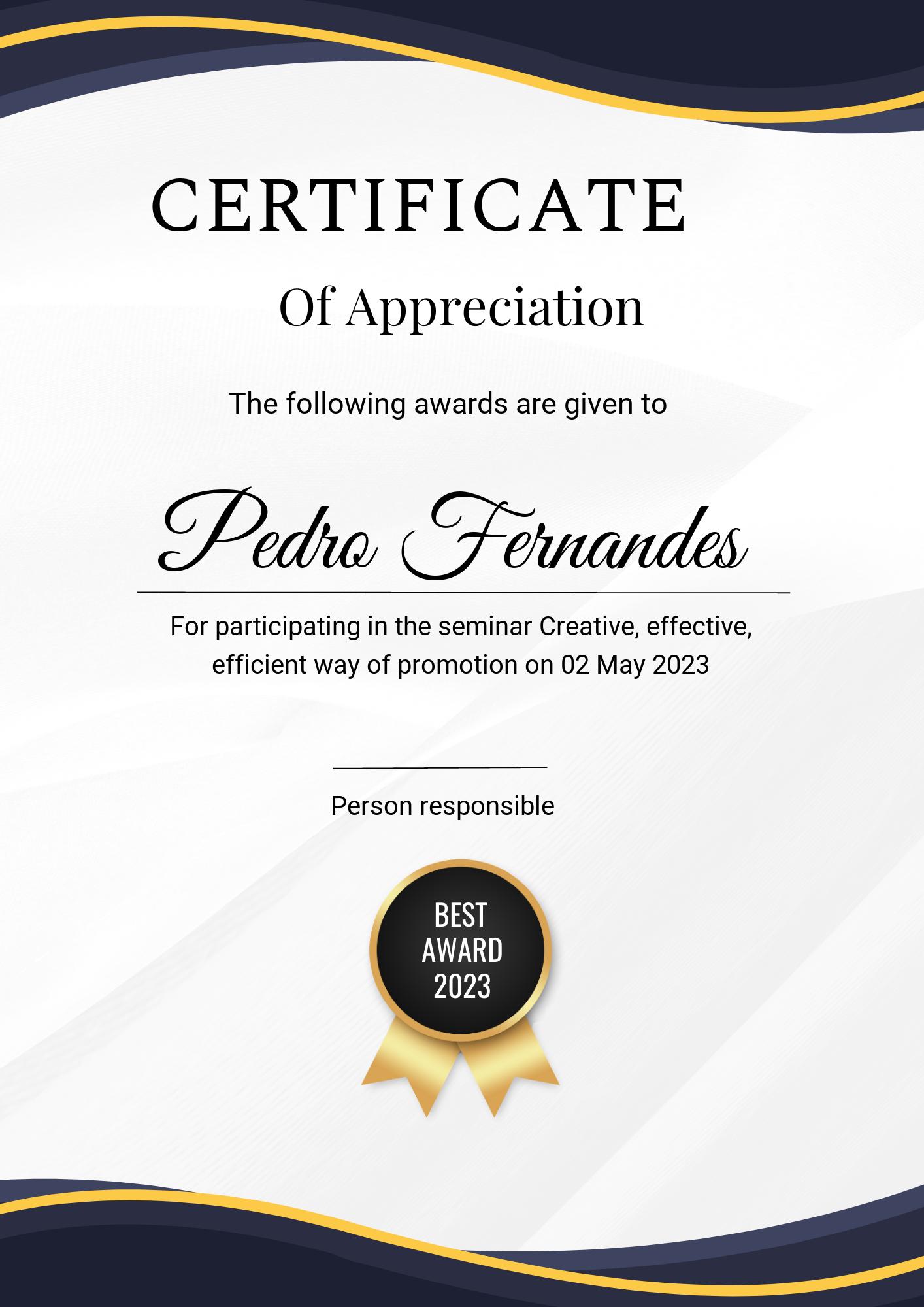 corporate Certificate-970