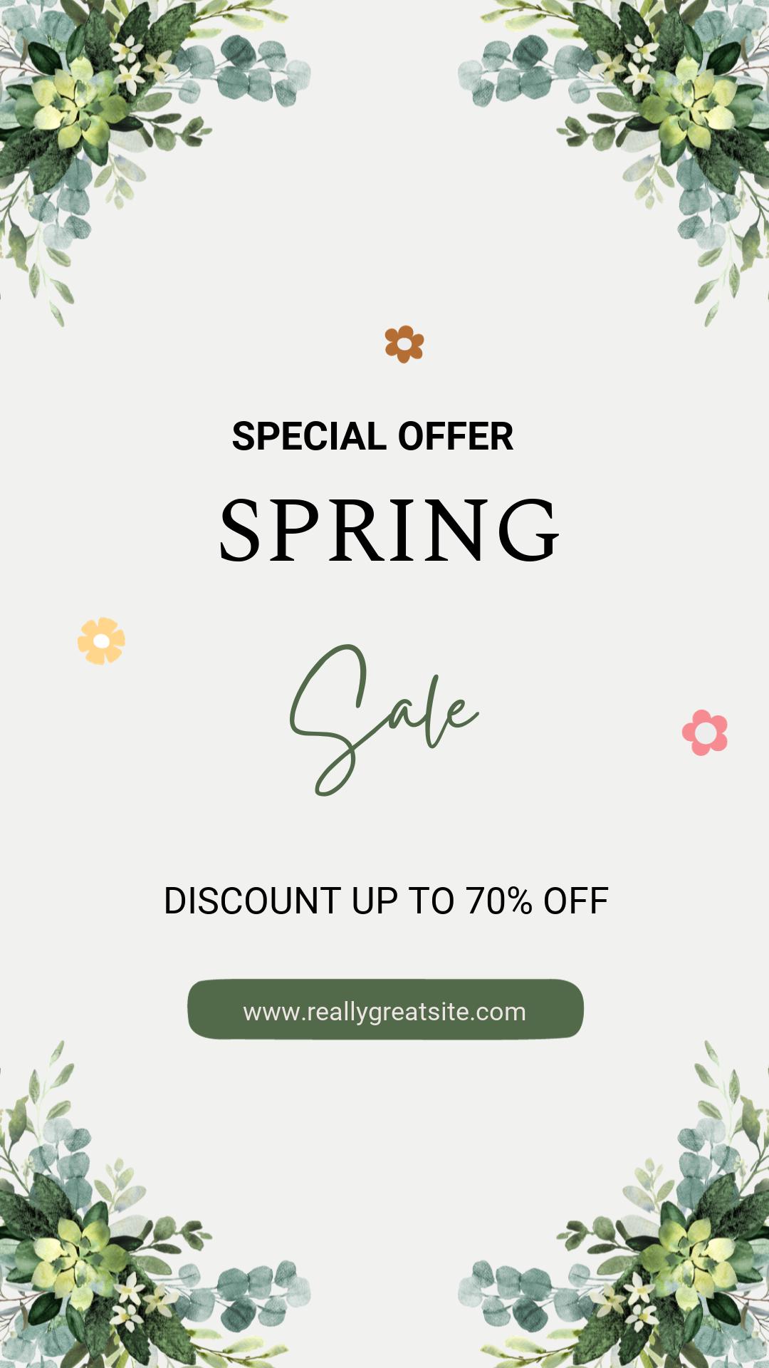 Beige And Green Special Offer Spring Sale-1475