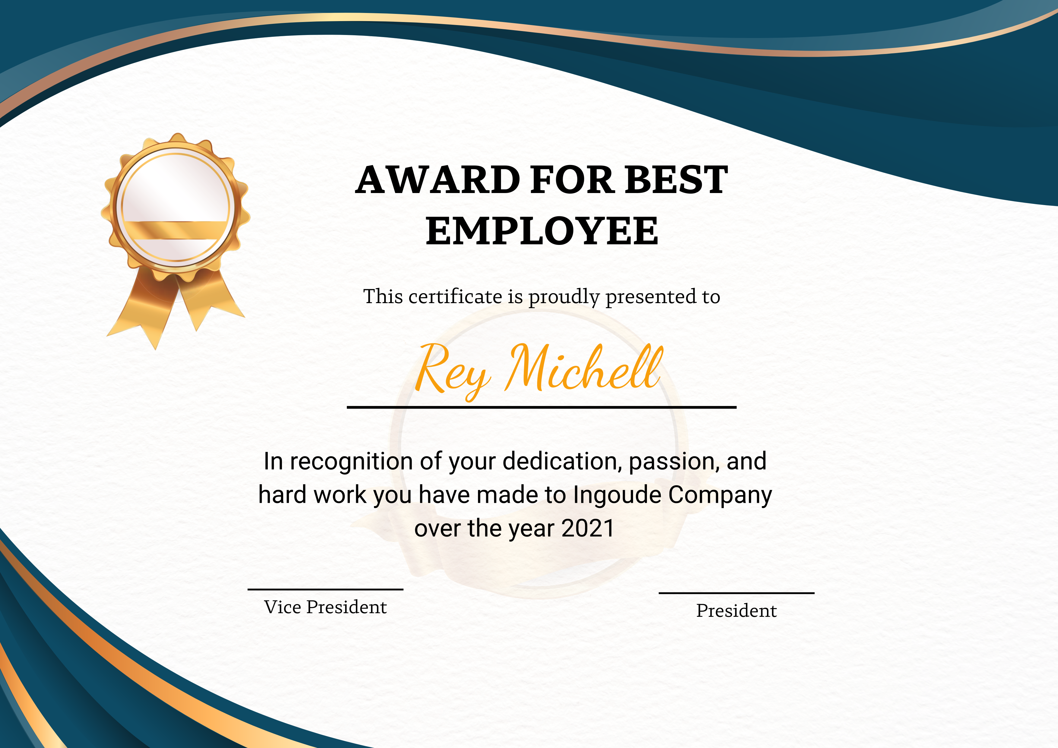 Best Employee Award Certificate