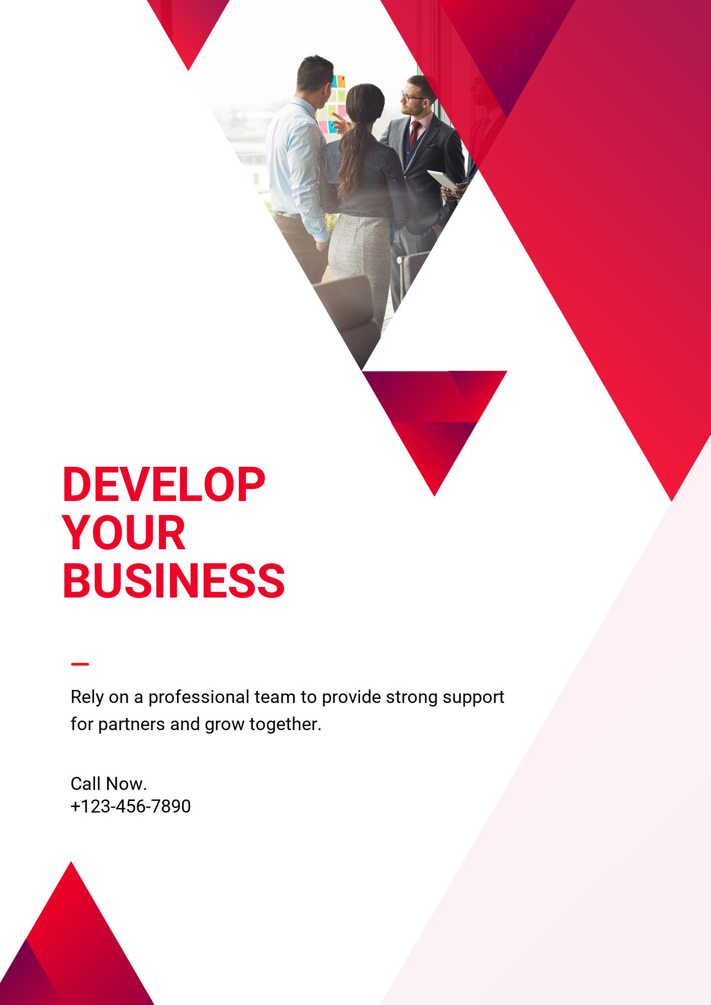 Red Gradient Grow Your Business A4 Flyer-1581